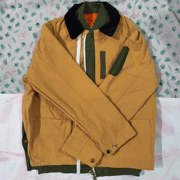 Carhartt X Sacai Khaki Faux Two-Piece Jacket - Picture 1 of 11